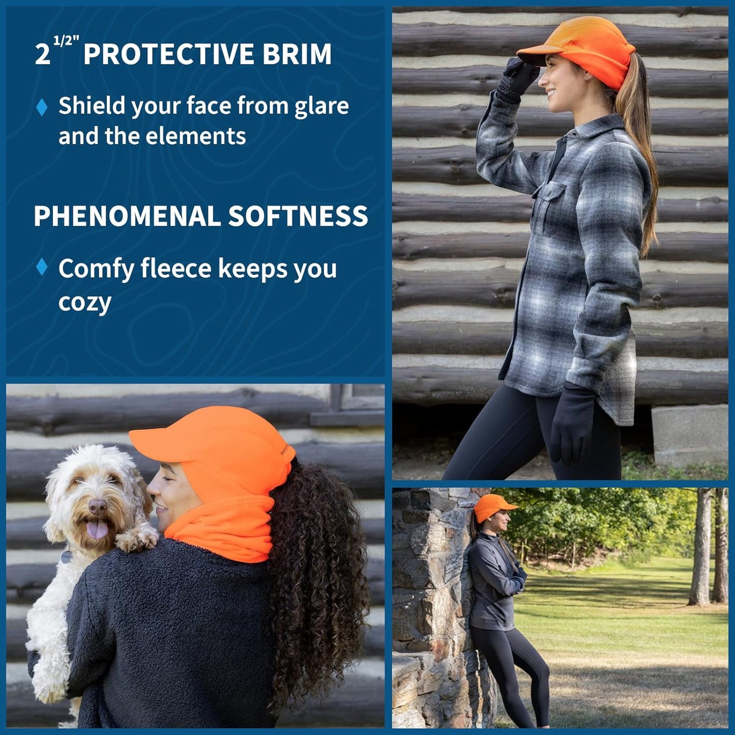 TrailHeads Fleece Ponytail Hat for Women – Trailblazer Reflective Winter Hat with Ponytail Hole for Workouts
