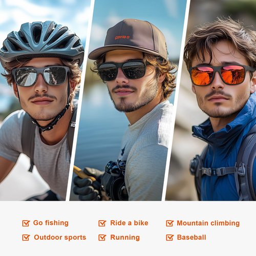 Occhsouo Polarized Sunglasses for Men Lightweight UV400 Protection Sun Glasses for Women TR90 Sunglasses for Fishing Driving