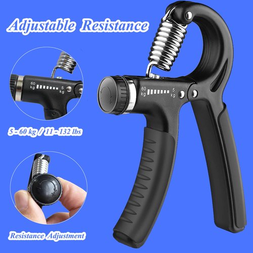 Duomspiace Grip Strength Trainer Hand Grip Strengthener Forearm Exerciser and Hand Workout Tool. Non-Slip Gripper with Adjustable Resistance from 11 to 132lbs. Hand Strengthening Device for Musicians,