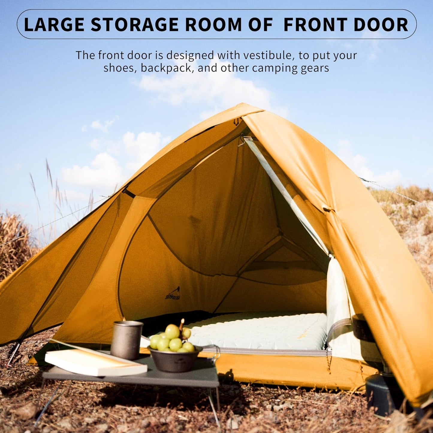 Naturehike Cloud-Up 1 Person Tent, Lightweight Backpacking Tents for One Man, Waterproof Ultralight One Person Tent for Camping Hiking Backpacking