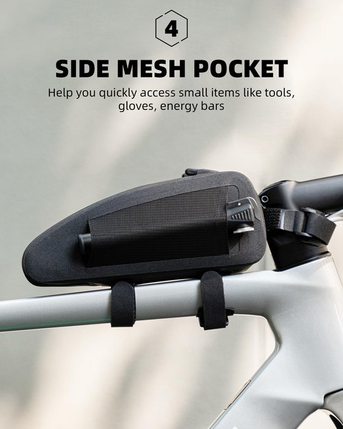 ROCKBROS Top Tube Bag Bike Frame Bag with Dual Zippers Bike Pouch