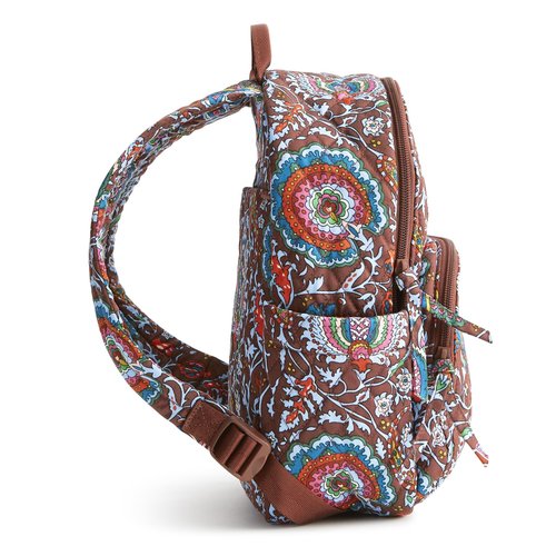 Vera Bradley Women's Premium Cotton Small Banbury Backpack, Marrakesh Cinnamon, One Size