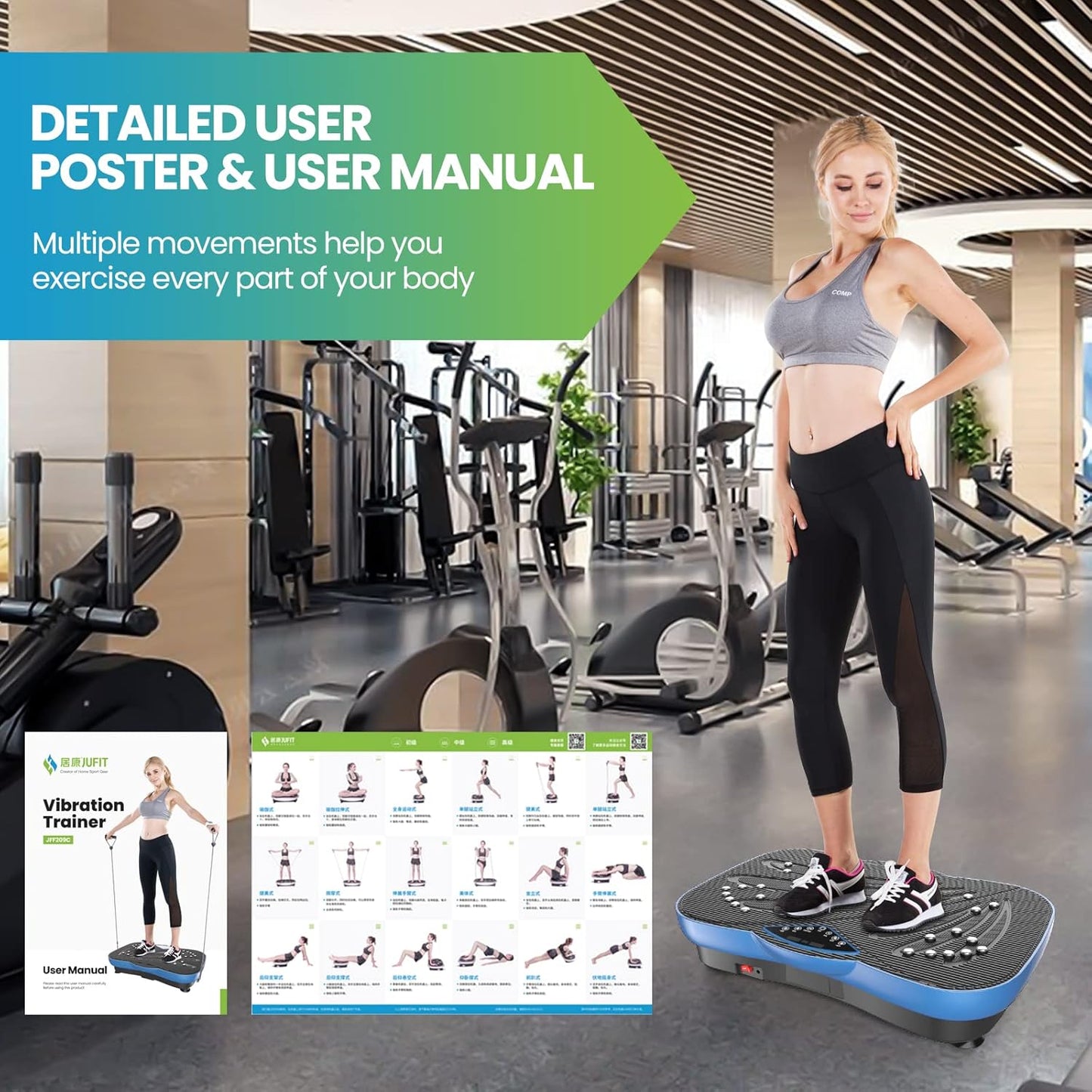 Fitness Vibration Plate Exercise Equipment Whole Body Shape Exercise Machine Vibration Platform Fit Massage Workout Trainer,Max User Weight 330lbs