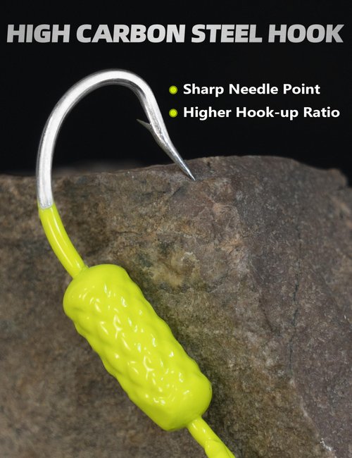 BLUEWING Yellowtail Snapper Jigs Fishing with High Carbon Steel Hook 1/4oz Jighead Lead Head for Saltwater and Freshwater, 20pcs Yellow