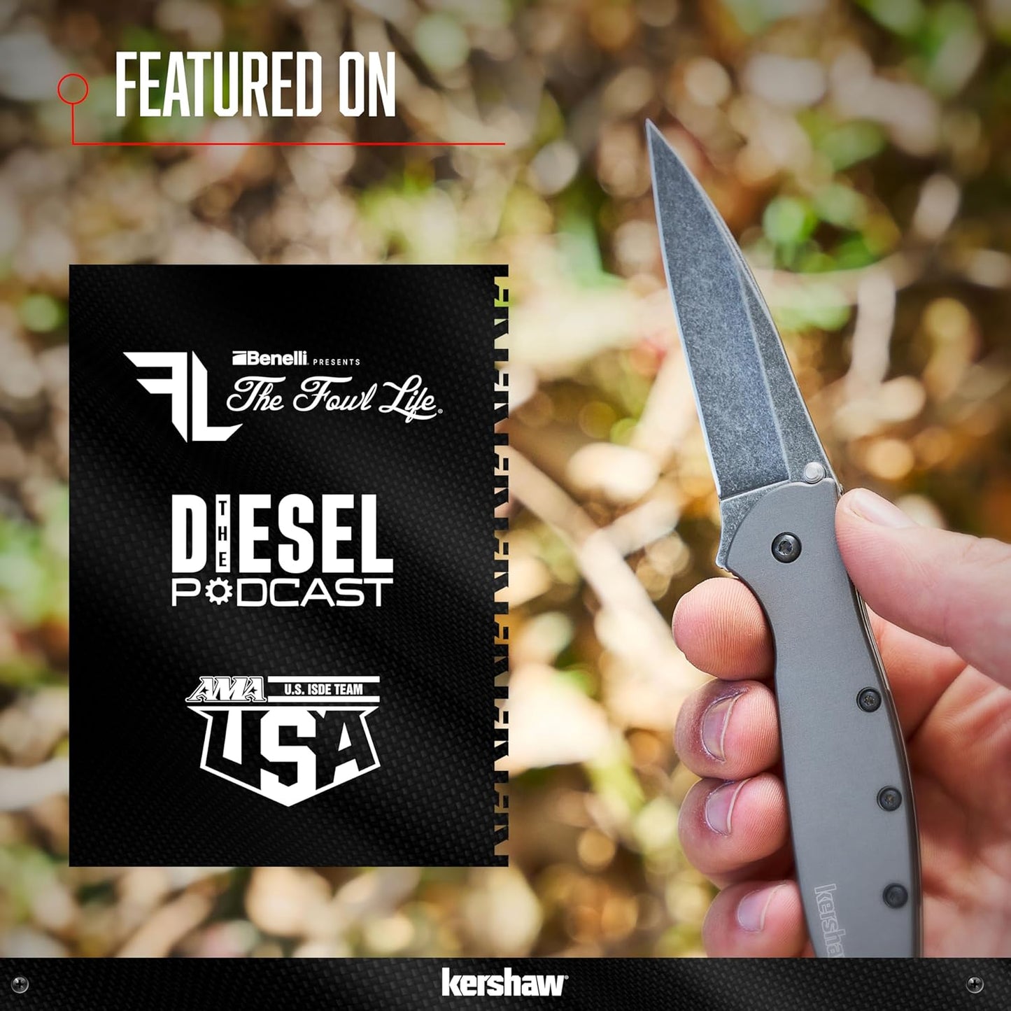 Kershaw Leek Pocket Knife, 3" 14C28N Stainless Steel Drop Point Blade, Spring Assisted Knife, Folding EDC