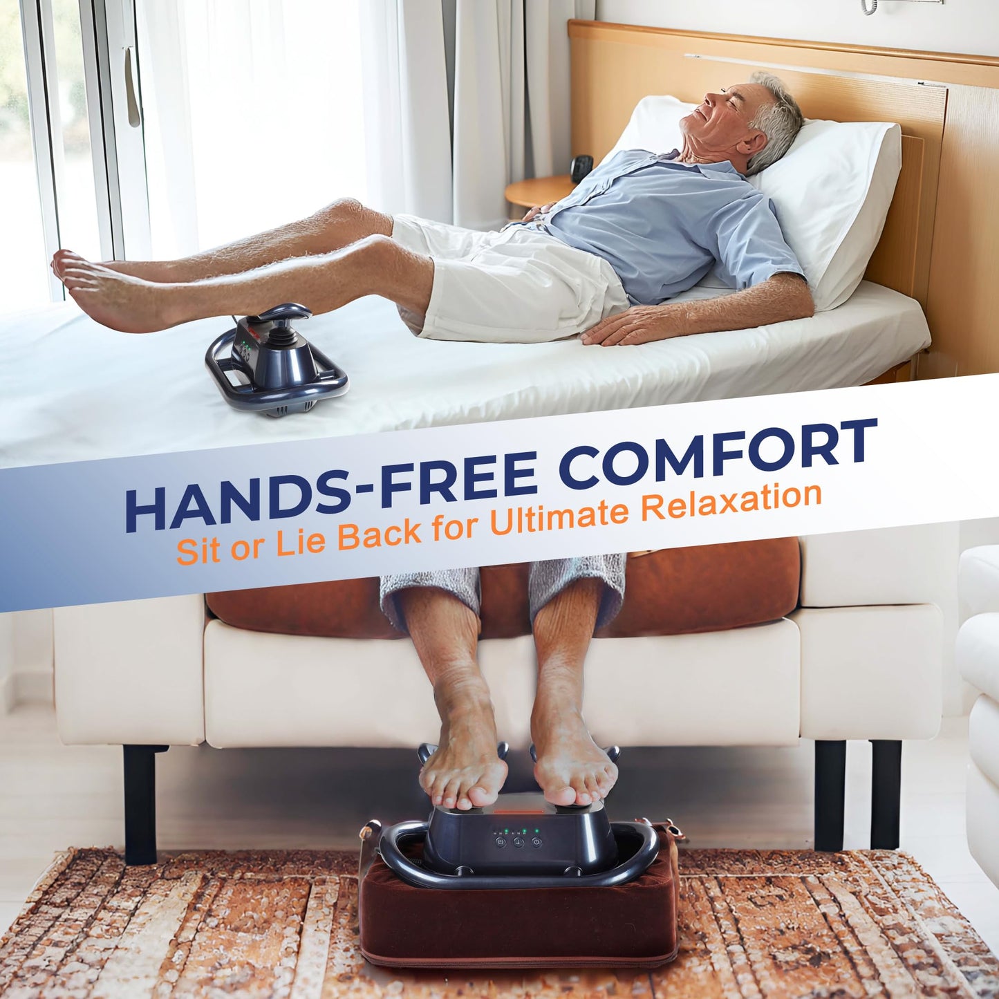 fuptos Leg Massager with Variable Speed, Foot Circulation Machine, Leg Exerciser While Sitting for Seniors, Circulation Machine for Feet