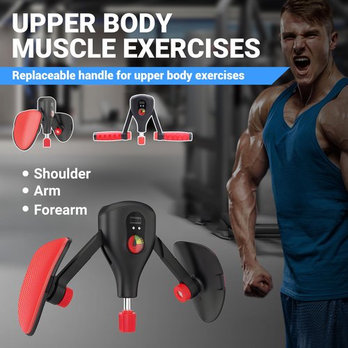 Thigh Trainer Kegel Exerciser Hip Pelvic Floor Muscle Trainer Strength Device: 0-77 lbs Adjustable Resistance with Fixed Leg Straps and Replaceable Handle for Men Women