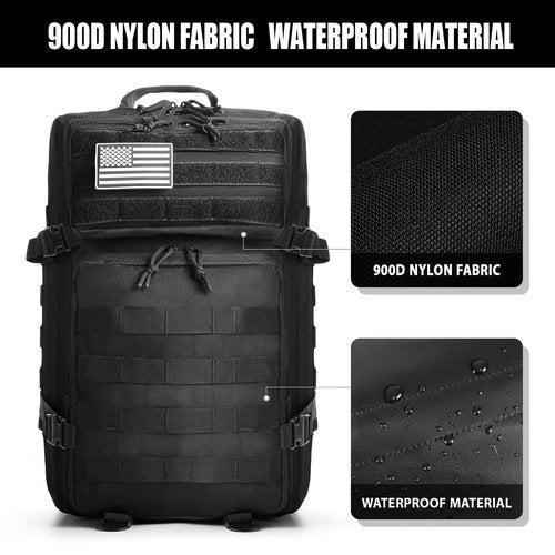 Saboos Military Tactical Backpack for Men 45L Molle Army 3 Days Assault Pack Bug Out Bag Water Resistant