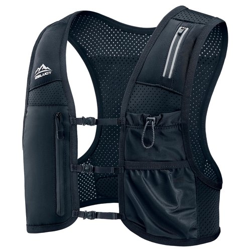 Zelvot Running Vest for Women Men, USA Original Patent, Adjustable Chest Straps Running Hydration Vest with Phone Holder and 6 Pockets, Lightweight Reflective Hydration Backpack for Hiking