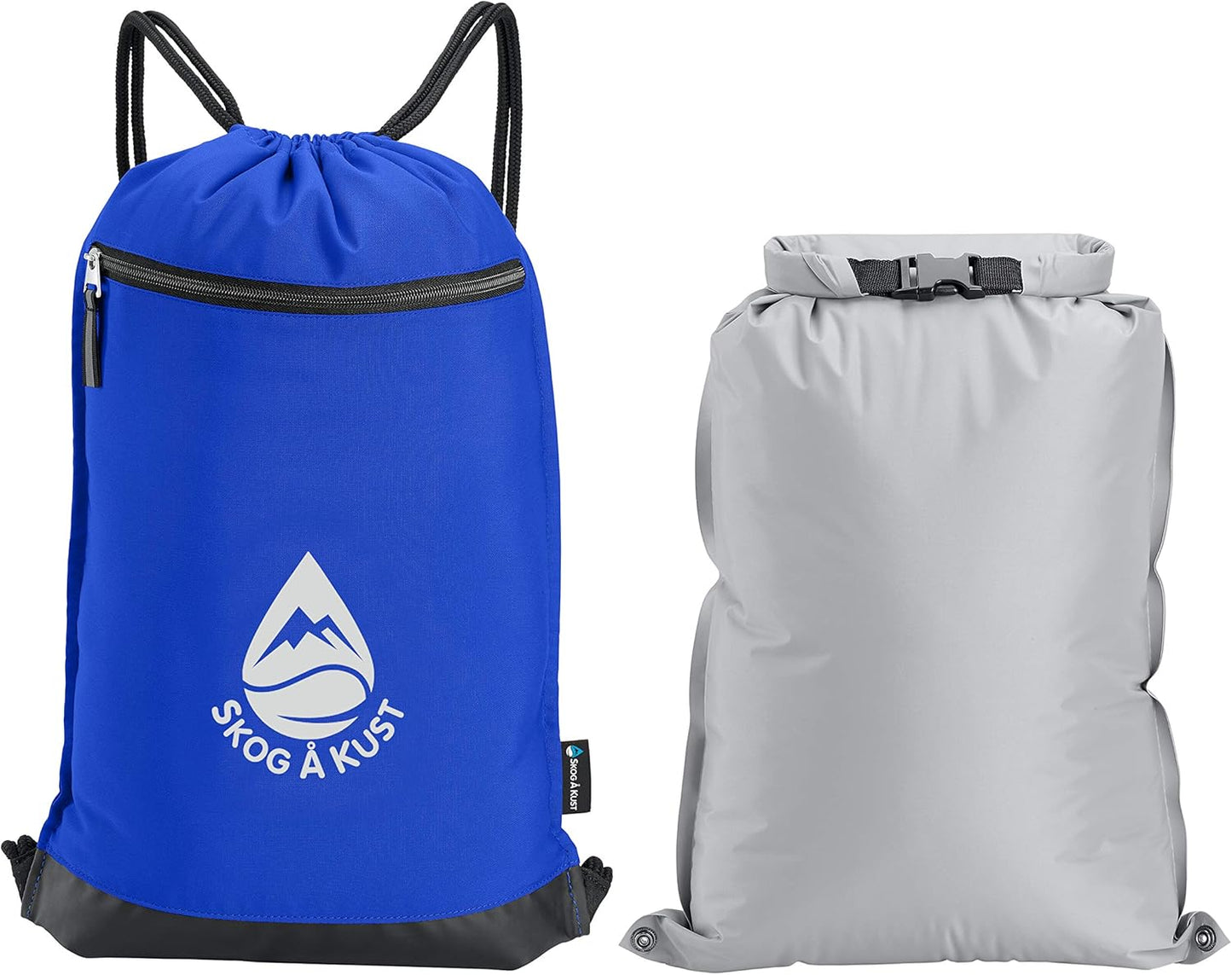 Skog Å Kust GymSak | Patented 2-in-1 Drawstring Cinch Bag with Removable Waterproof Dry Bag | Red