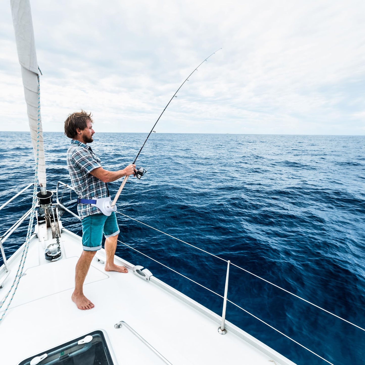 ASOCEA 2 Pcs Fishing Belt Rod Holder 2.5 Inch Inner Dia Offshore Tackle Boat Fishing Fighting Waist Belt Adjustable Fishing Waist Belt Rod Holder with Soft Padded