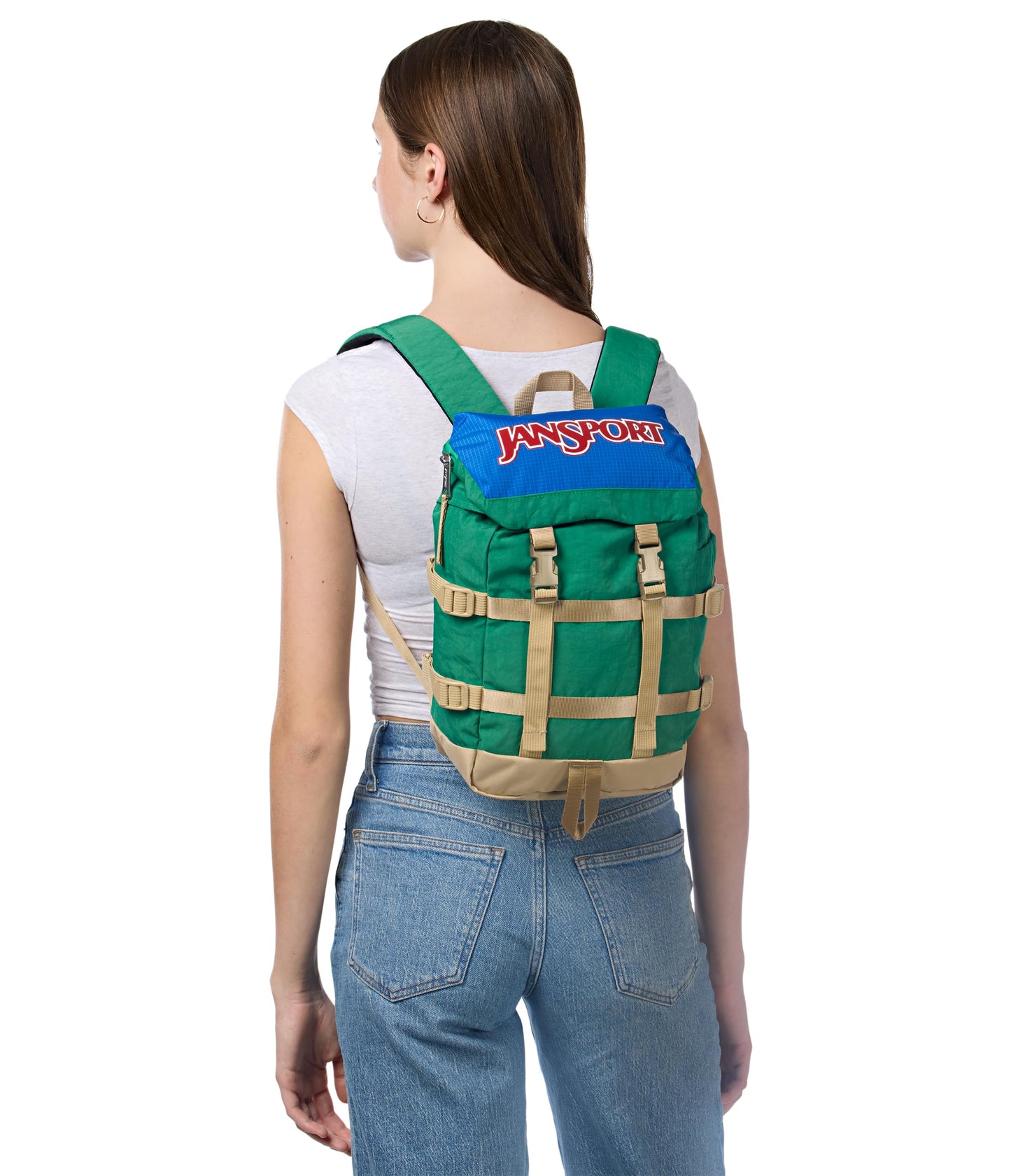 JanSport Mini Skip Pack – Compact Backpack with Main Compartment, Side Water Bottle Pocket, and Zippered Accessory Pocket, Jelly Kelly