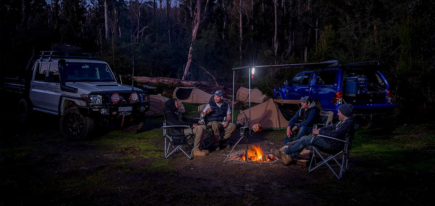 ARB ADVENTURE LIGHT 600 LUMEN RECHARGABLE FLASHLIGHT, HEAVY DUTY LED LANTERN WORK LAMP, WITH HOOKS AND STRONG MAGNETS (10500060A)