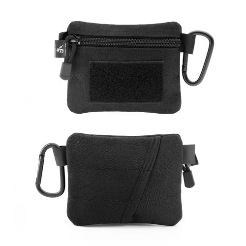 Little Fire Craft Tactical Compact Pouch Molle Attachment Lightweight Waist Pack Utility EDC Pouch 2 Pack (Black)