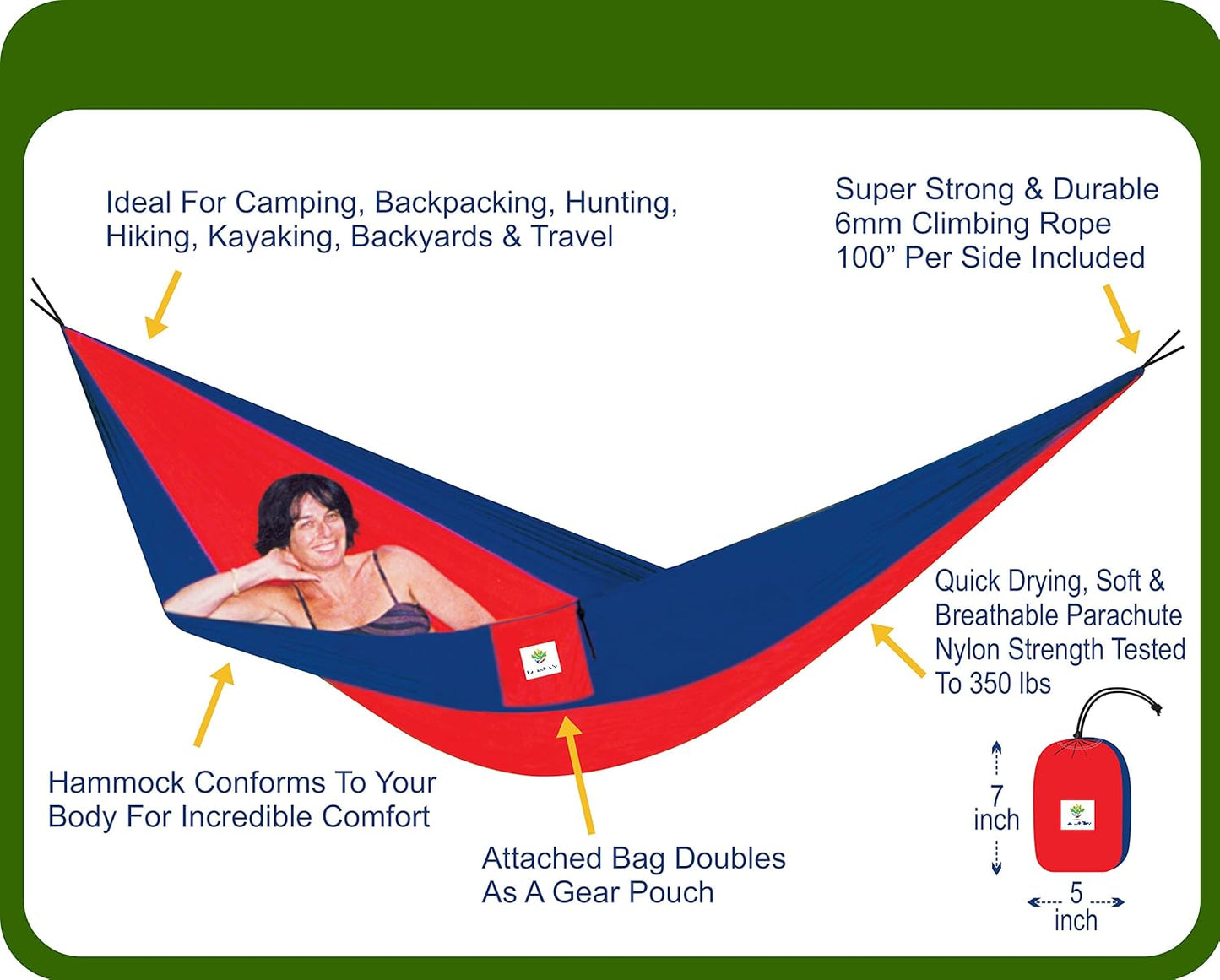 Hammock Bliss Single - Camping Hammock - Camping Essentials, Portable Hammock - The Longest Single Hammock On Earth for Outside, Hiking, and Travel