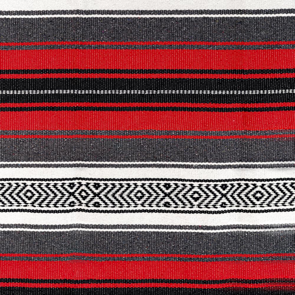Airooglee 69" L x 51" W Large Mexican Blanket - Perfect as Yoga Outdoor Beach Serape Picnic Camping Woven Blanket, Boho Home Décor - Red