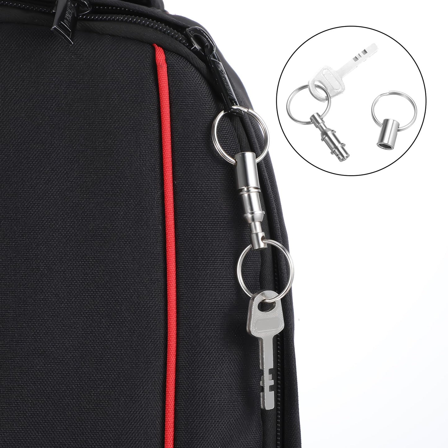 6 Pcs Detachable Key Ring Quick Release Detachable Keychain, Dual Pull Apart Key Chain Spring Split Snap Separate Double Keys Ring Lock Valet Keys Flashlights DIY Crafts Accessories