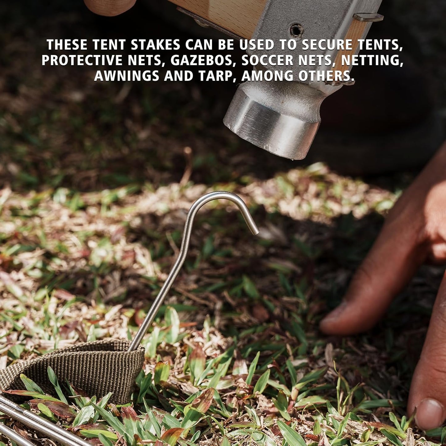 iBasingo Titanium Alloy Pegs Camping Tent Pegs Portable Elbow Grass Nail Tent Hardware