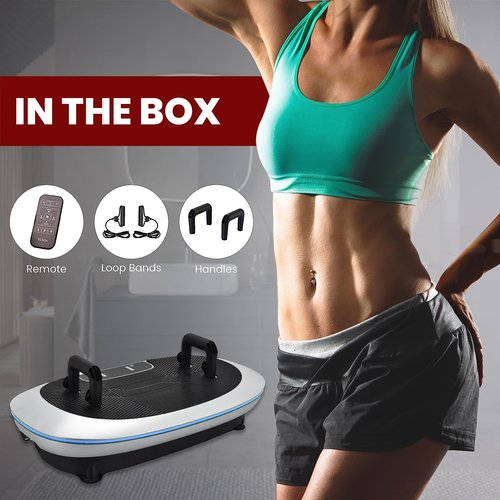 EILISON 4D Vibration Plate Exercise Machine - 3 Powerful Silent Motors Oscillation, Linear, Pulsation for Home Fitness - Full Body Viberation Machine for Recovery & Tonning(4D Silver)