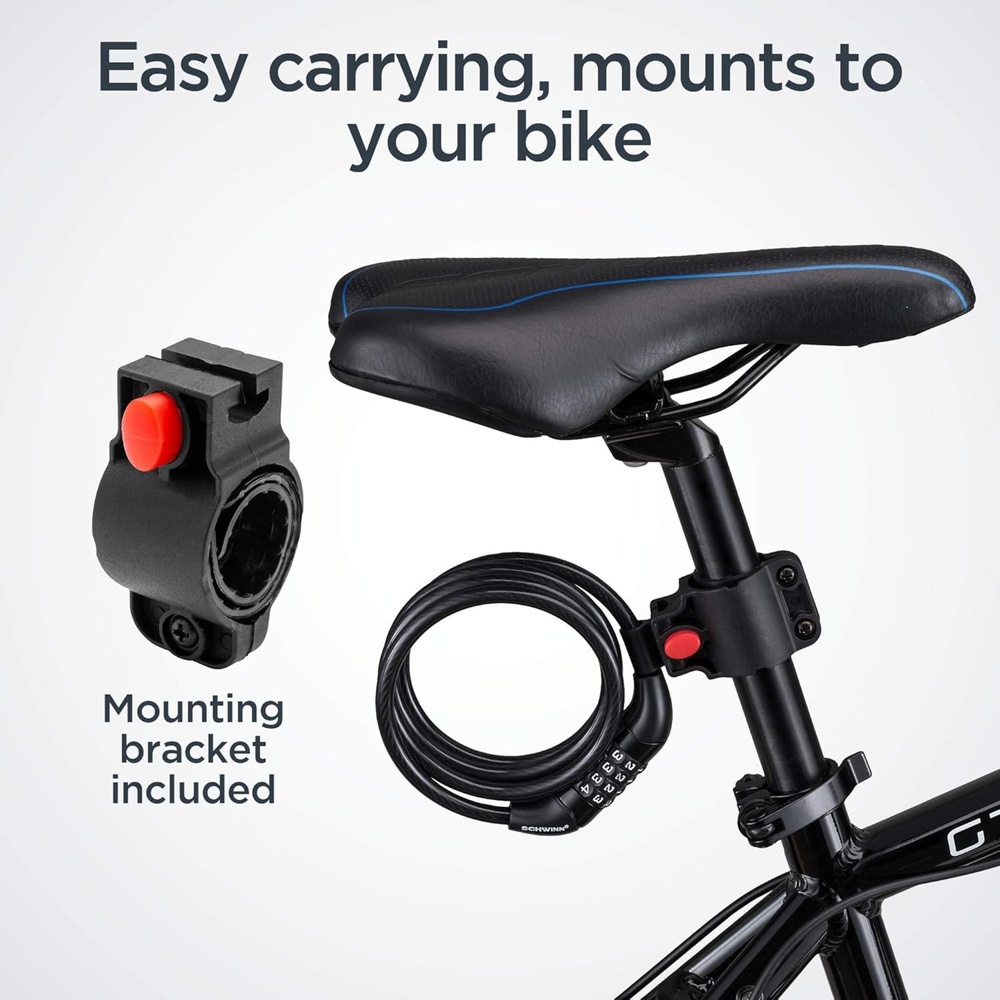 Schwinn Combination Bike Lock in Braided Steel Cable, 6 feet x 12 mm Anti Theft Bicycle Lock, Black, Security Level 3