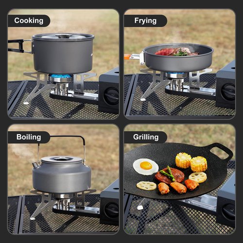 Odoland Portable Camping Stove 3800W Gas Stove Collapsible Backpacking Stove with Storage Bag for Indoor Outdoor Cooking Hiking and Picnic