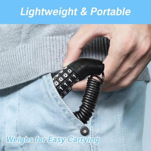 YAFIYGI Motorcycle Helmet Lock Small Retractable Cable Lock for Bike Helmets and Strollers 5 Digit Combination Security Lock for Helmets Compact Motorcycle Accessories for On-The-Go Security