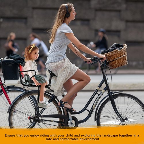 Rear Child Bike seat,Kid Rear Bike seat, Rear Mounted Bike Seat with Harness, Armrests and Pedals for Adult Bikes Ages 2 to 8 Years(Up to 110lb)