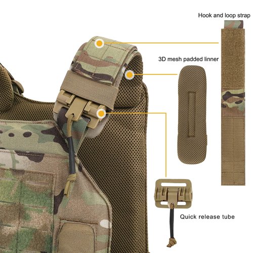PETAC GEAR Laser-Cutting Vest for Men Cosplay — Quick Release Modular Lightweight MOLLE Weighted Training Vests. (MC)