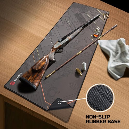 Sgreatiny 43"x 16" Large Gun Cleaning Mat,Work mat,Double Thickness Anti Slip Pads,Table-gripping Gunsmith Mat,Protective Workbench Mat,Rifle,Pistol,Shotgun Cleaning Mat for Gun Cleaning Kits