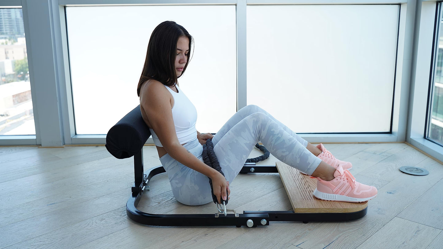 BootySprout Hip Thrust Machine for High Resistance Glute Training - Home Gym Workout - Comes with 45, 90, and 135 Lbs of Resistance - Black
