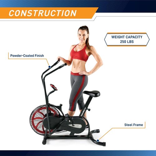 Marcy Air-Resistance Fan Bike with Dual Action Handlebars for Full-Body Workout
