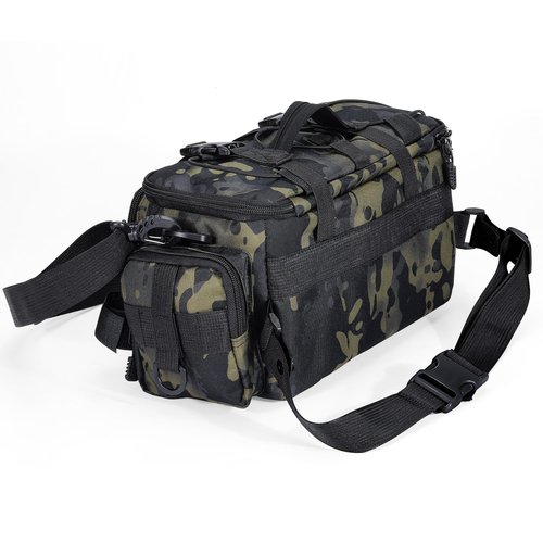 Sougayilang Fishing Tackle Bags with 3600 Tackle Tray - Fishing Tackle Storage Bags for Saltwater or Freshwater Fishing Gear - Padded Shoulder Strap - Tackle Box Bag Fishing Bag(Green)