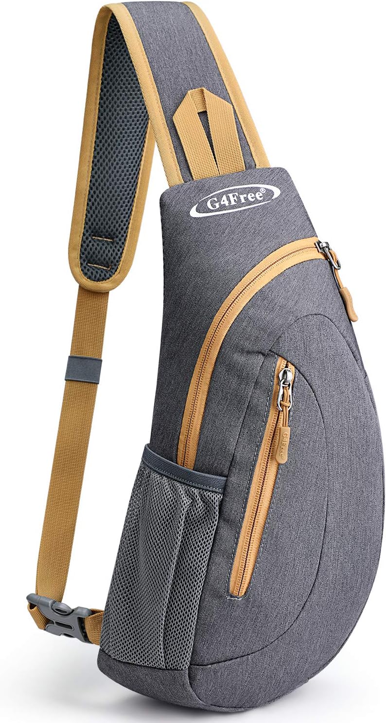 G4Free Sling Bag for Men Women, Small Crossbody Backpack Lightweight Chest Shoulder Bags for Travel, Outdoor and Sports (Black)