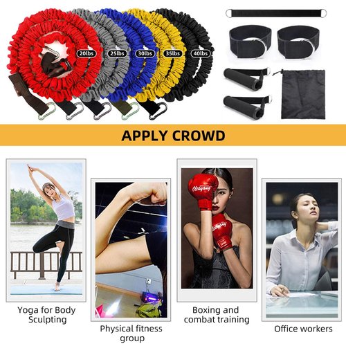 Ycendelion Resistance Bands Set, 20lbs to 40lbs Exercise Rope with Handles Fitness Workout for Full Body Workout Training Shape Figure, Yoga, Home Gym 11PCS