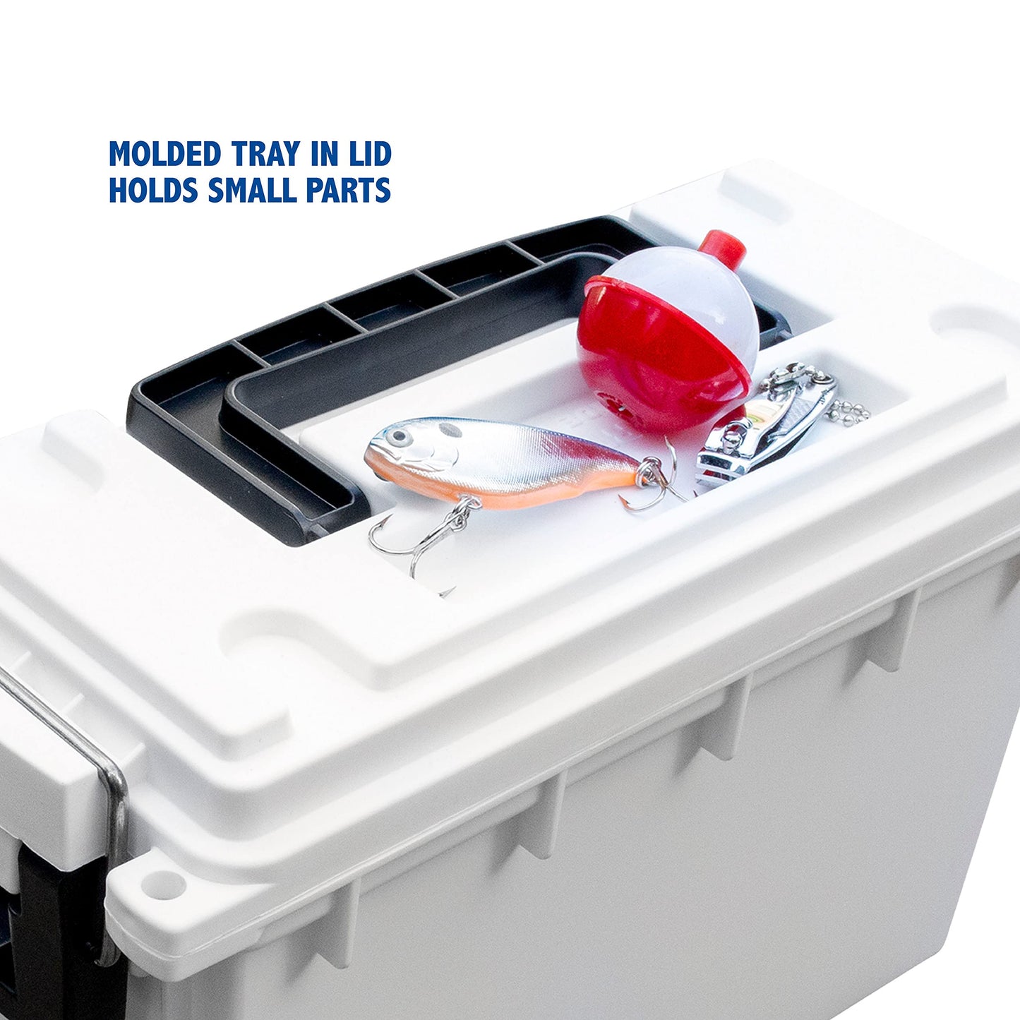 Sheffield 12681 Marine Storage Box, Dry Box Made in USA, Waterproof Container for Boat and Dock Gear, Small Parts Organizer with Latch, Stackable