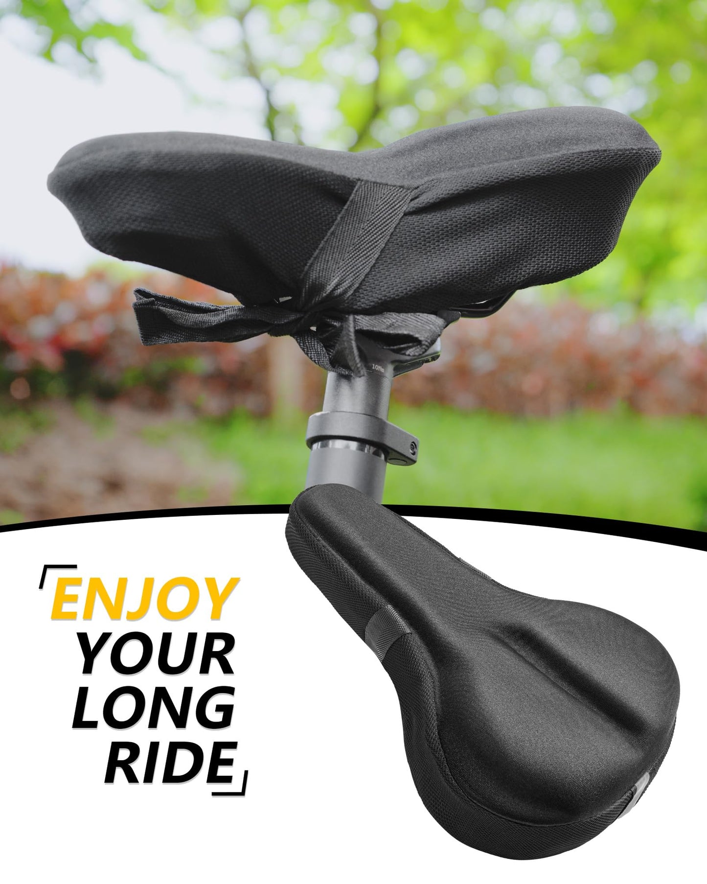 Extra Soft Gel Bike Seat Cover – Padded Wide Bicycle Saddle Cushion for Men & Women, Low-Nose Comfort Design for Peloton, Exercise & Outdoor Cycling, 2024 Award Winner