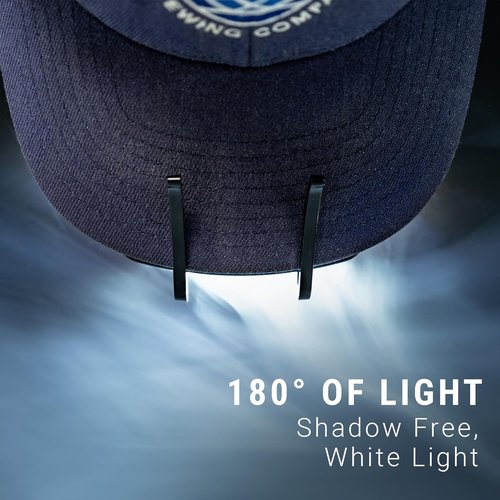 LitezAll LED Cap Light, 300 Lumens Hat Light for Outdoor Activities, Battery Powered and Weather Resistant Hat Lights for Camping, Hiking, and More