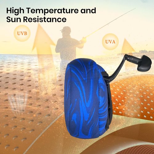 Pristis Spinning Reel Cover, Protective Pouch Bag made of 3mm Thick Impact Resistant Neoprene, Soft Adjustable Fishing Storage Protection Sleeve Case Accessory Gear for 4000-7000 series, size: L