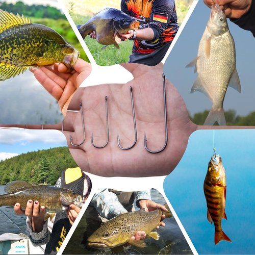 Natufish Aberdeen Fishing Hooks Set,150Pcs Crappie Panfish Hook Inline/Long Shank/Light Wire/Closed Eye for Sunfish Bass Freshwater
