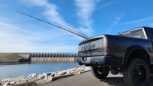 Rod Hauler Fishing Rod Holder for Truck Tailgate – Transport 4 Rods Securely with Soft Foam Inserts & Straps – Fishing Pole Rack for Pickup Truck Bed – Easy Tailgate Rod Carrier