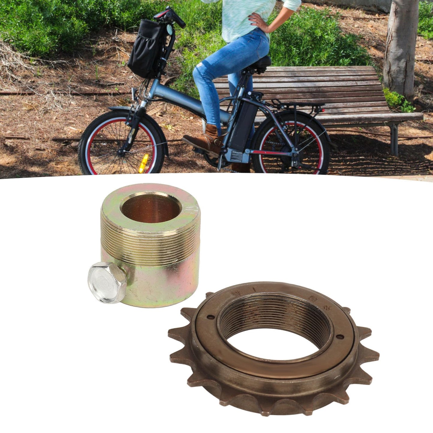 Freewheel Adapter Kit, 16T Freewheel with 20mm Adapter, 20mm Freewheel Adapter Replacement for Electric Tricycles Motorcycles Karts, High Strength Iron