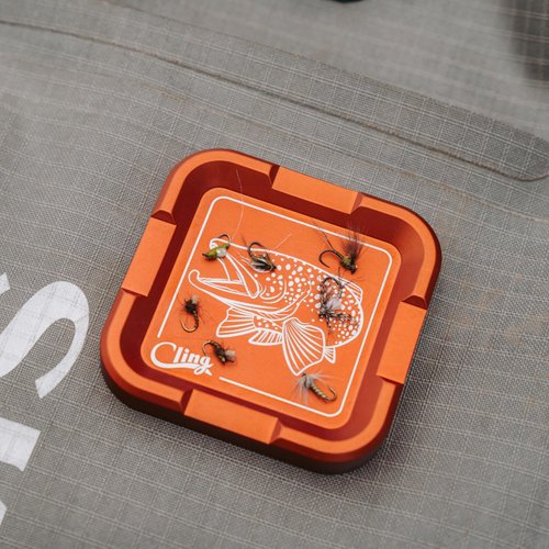 Cling Fishing Products Mag Grab® Plus - Magnetic Fly Patch (Orange - Hook Jaw)