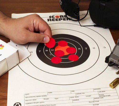 ChromaLabel 1 Inch Permanent Round Target Pasters for Shooting and Marksmanship, 1000 Labels per Dispenser Box
