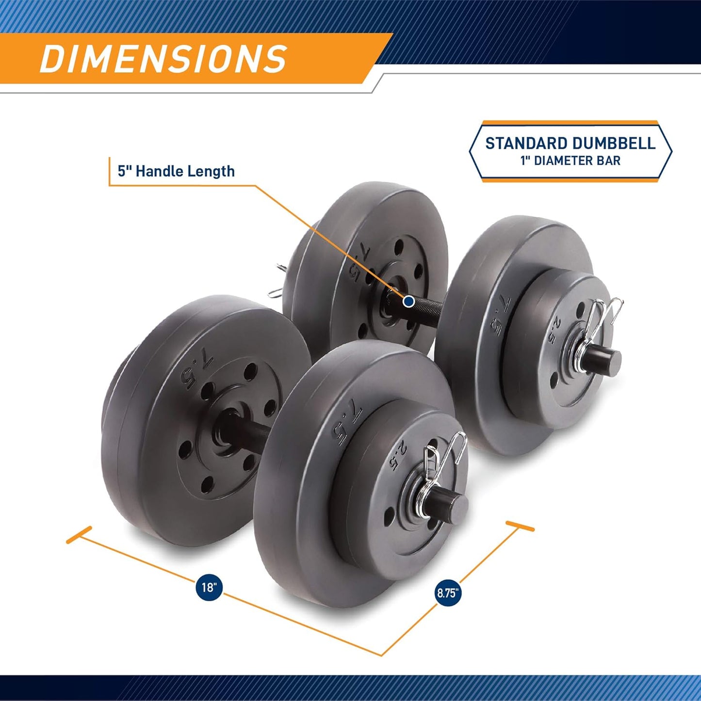 Adjustable 40 lbs Dumbbell Set with Collars for Home Gym - Strength Training & Bodybuilding