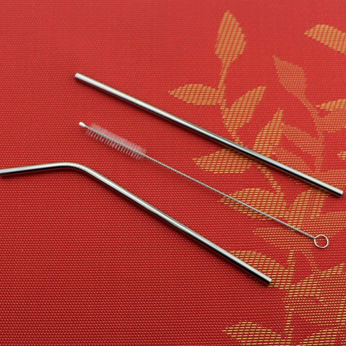 8 Pieces Stainless Steel Mirror Poblished Flatware Set Reusable Cutlery Set Travel Utensils Set with Straws for Camping Office or School Lunch,Dishwasher Safe (Rose Gold)