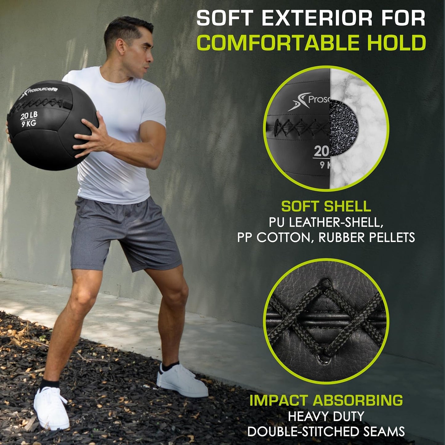 ProsourceFit Soft Medicine Balls, Wall Balls and Full Body Dynamic Exercises, Color-Coded Weights