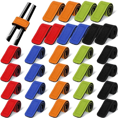 Wettarn 30 Pcs Fishing Pole Straps Fishing Rod Wrap Elastic Pole Carrier Rod Ties Stretchy Holder for Gear and Equipment Casting Rods Holder Strap Belt(Multicolor)