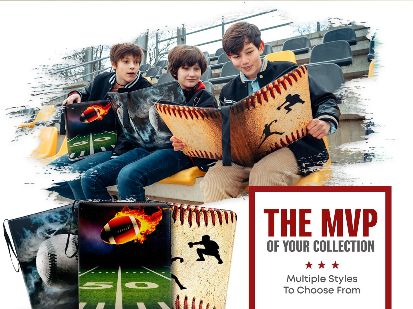 FARILIS Football Card Binder with 900 Pockets, The Ultimate Football Card Holder Includes 50 Page Storage Sleeves to Organize and Protect Your Sports Cards Like a Pro