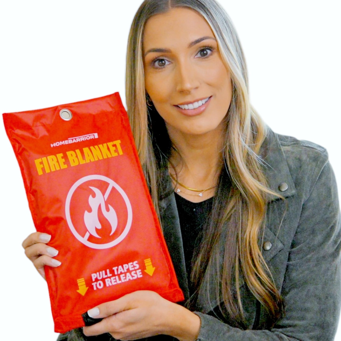 HOMEBARRIOR Emergency Fire Blanket for Fire Suppression, 39x39 inches Flame Retardant Fabric Fireproof Blanket, Survival Gear for Home Safety, Outdoor Camping (1 Pack)