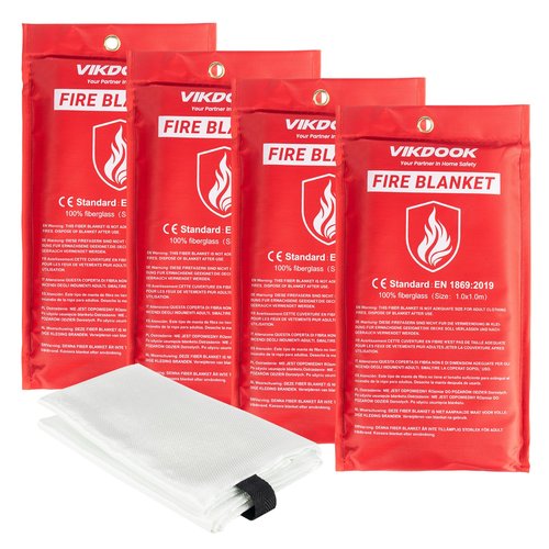 VIKDOOK Fire Blanket for Camping Grill Kitchen Emergency Fire Blanket for Home Lightweight Portable Package
